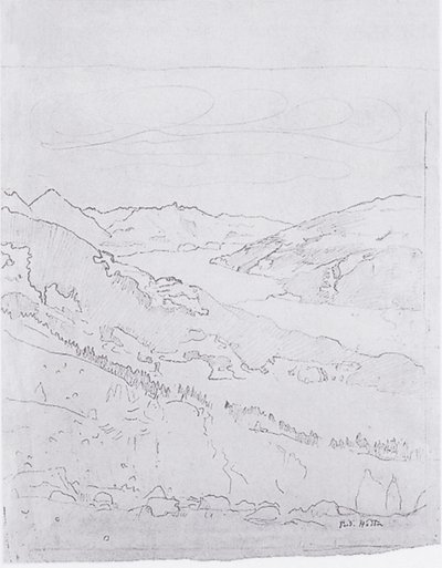 Lake Thun from the Path to Schynige Platte by Ferdinand Hodler